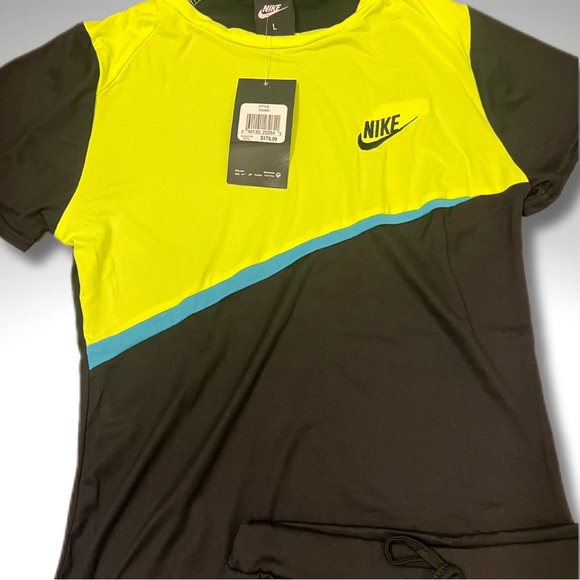 Nike Boys Size Large NWT Black & Green 2pc Shorts Co-Ord Set/ New Kids Clothes - Picture 2 of 5